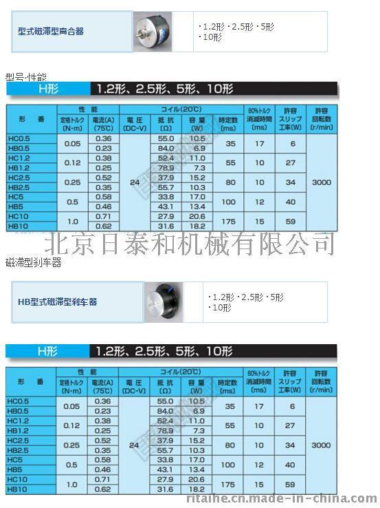 小仓H系列磁滞型离合·刹车器